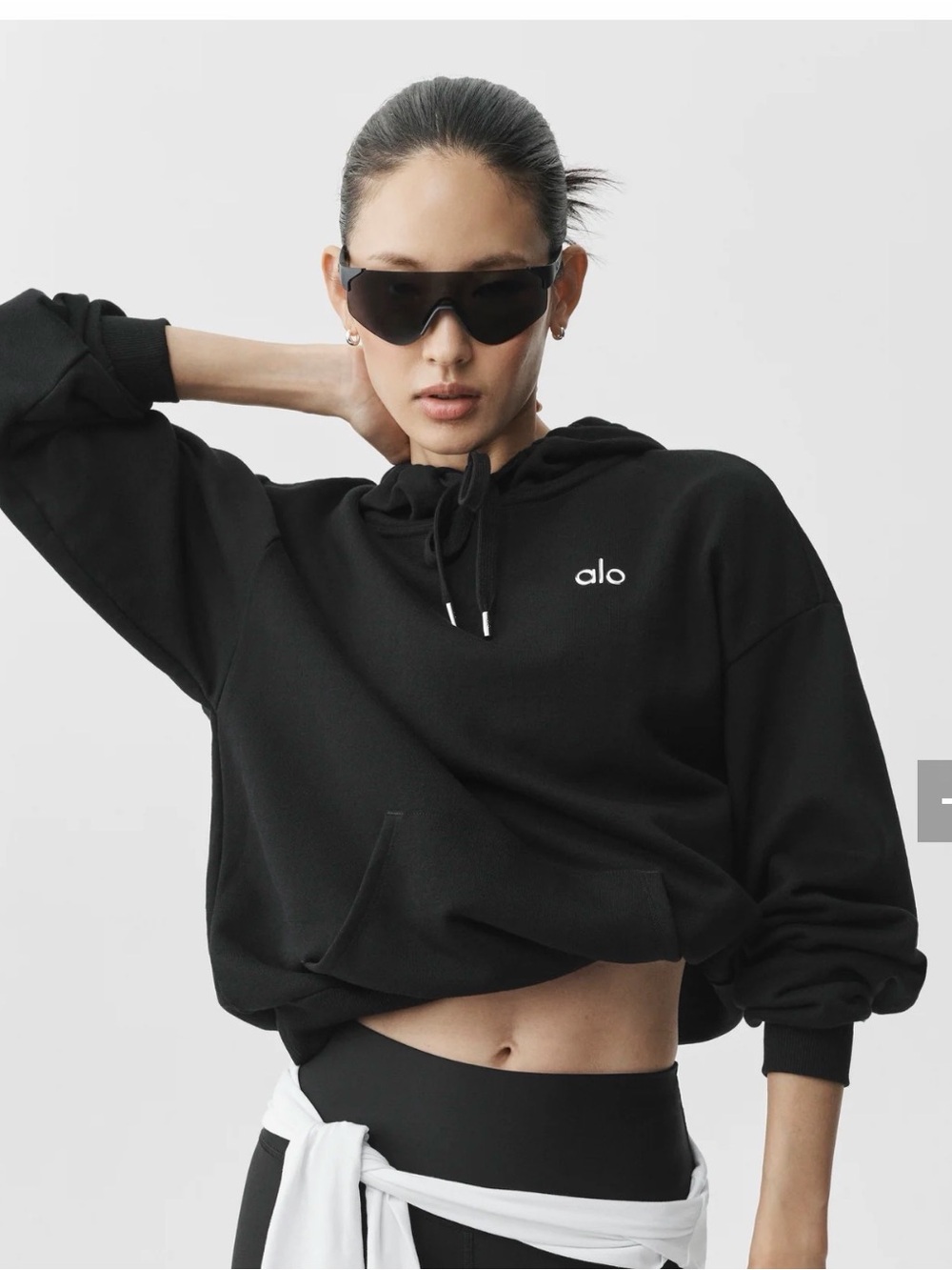 ALO Yoga Black Drawstring Hoodie M